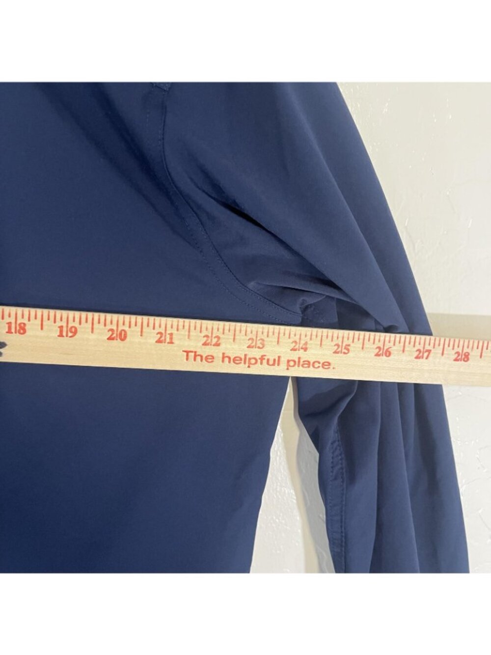 Poncho Shirt Mens XL Blue Solid Long Sleeve Button Up Slim Fit Stretch Casual - Picture 6 of 7
